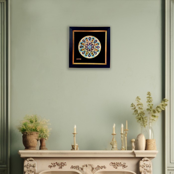 تابلو بشقاب ورق طلا سری پردیس طرح 11