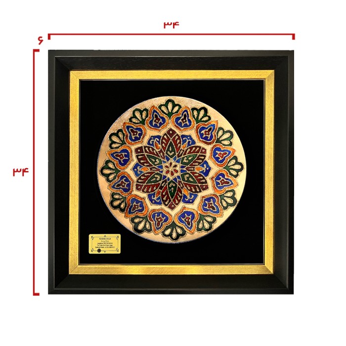 تابلو بشقاب ورق طلا سری ماهک طرح 21