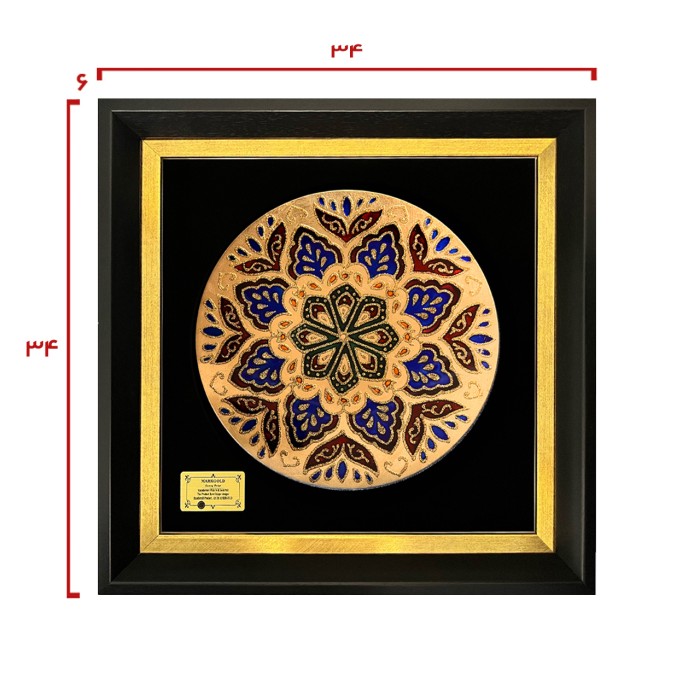 تابلو بشقاب ورق طلا سری ماهک طرح 22