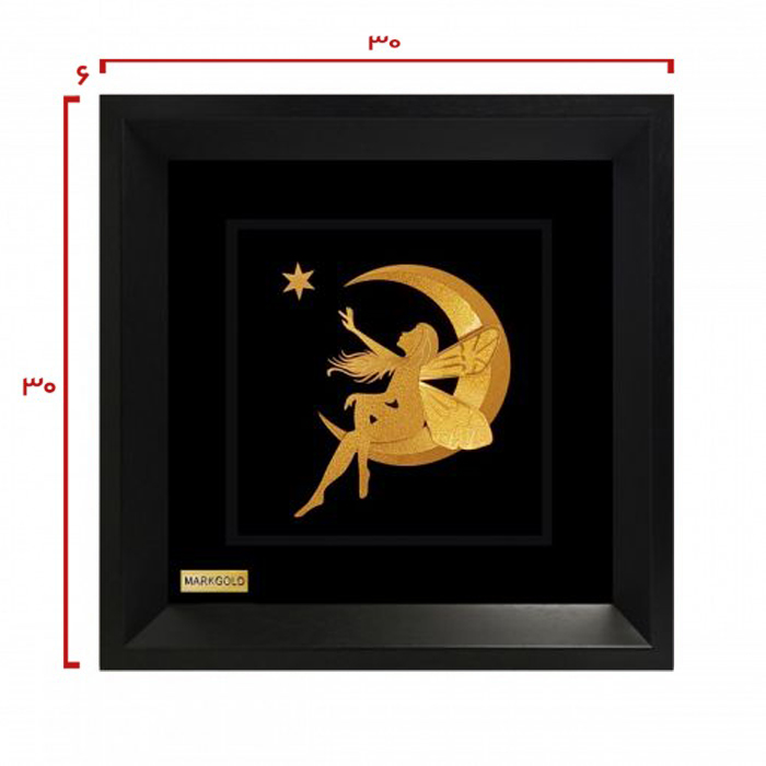 تابلو روکش طلا ماه و فرشته سه بعدی