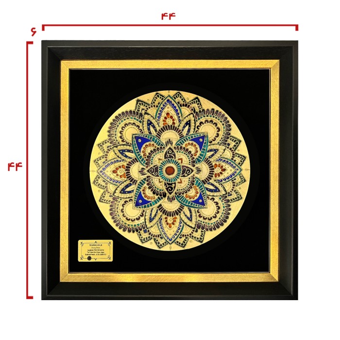 تابلو بشقاب ورق طلا سری روجا طرح 12