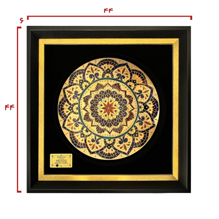 تابلو بشقاب ورق طلا سری روجا طرح 13 