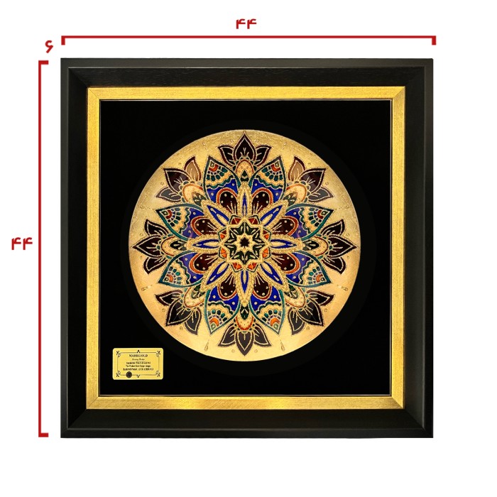 تابلو بشقاب ورق طلا سری روجا طرح 14