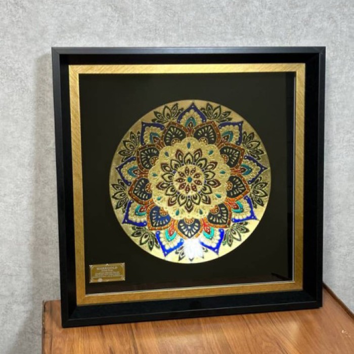 تابلو بشقاب ورق طلا سری روجا طرح 15 