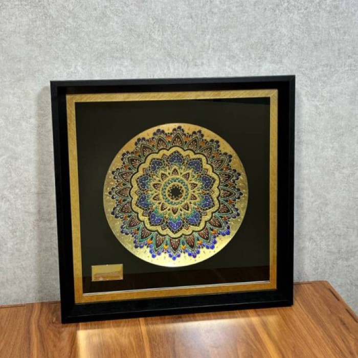 تابلو بشقاب ورق طلا سری روجا طرح 16