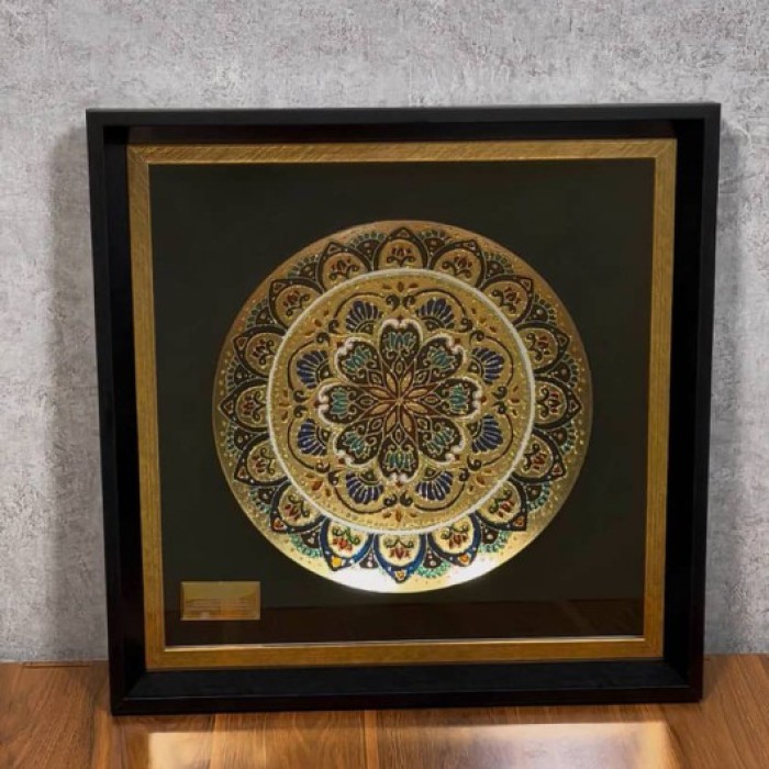 تابلو بشقاب ورق طلا سری روجا طرح 17