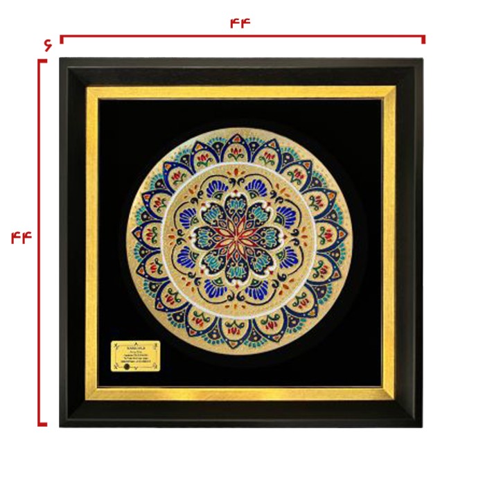 تابلو بشقاب ورق طلا سری روجا طرح 17