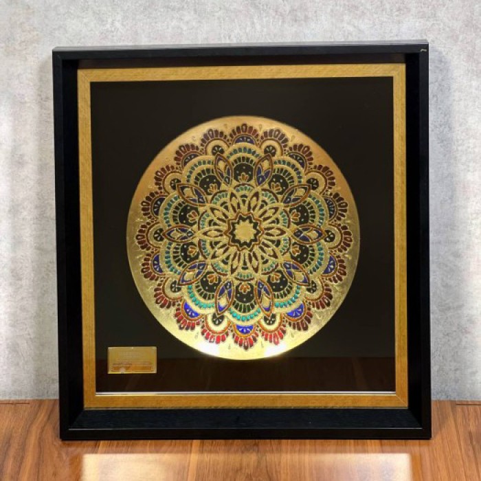 تابلو بشقاب ورق طلا سری روجا طرح 18