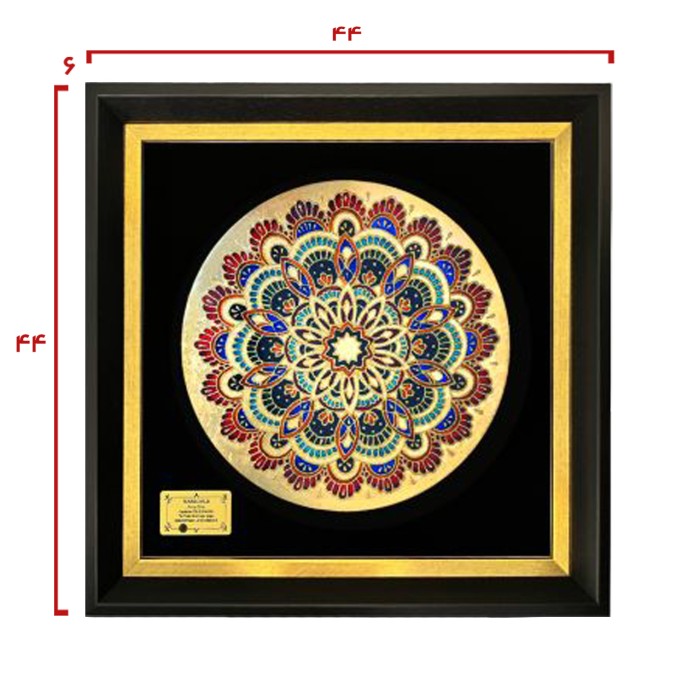 تابلو بشقاب ورق طلا سری روجا طرح 18