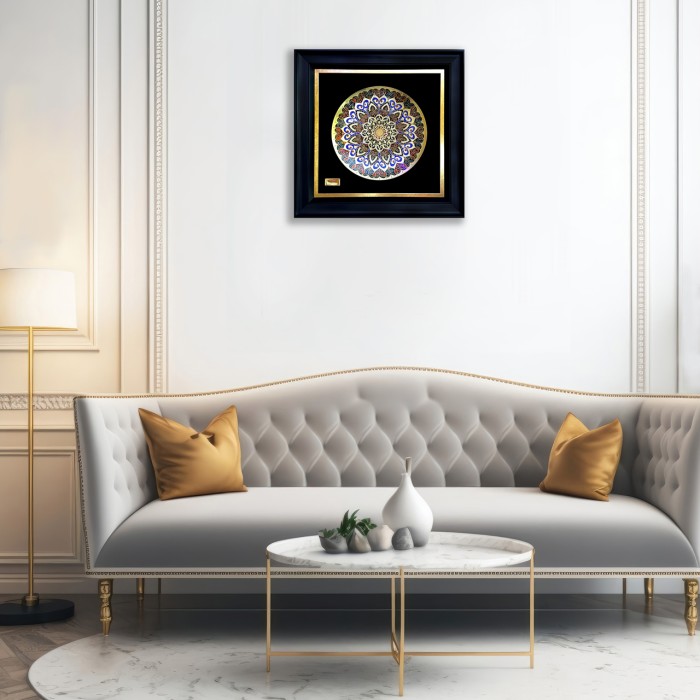 تابلو بشقاب ورق طلا سری شاهان طرح 11