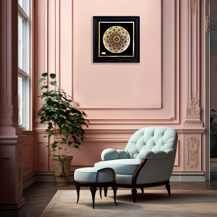 تابلو بشقاب ورق طلا سری شاهان طرح 13