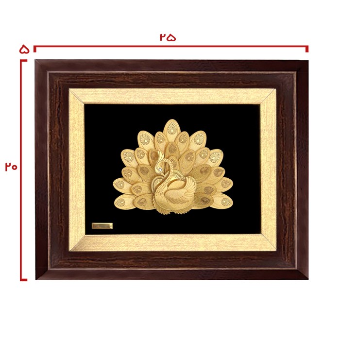 تابلو فانتزی طلاکوب طاووس