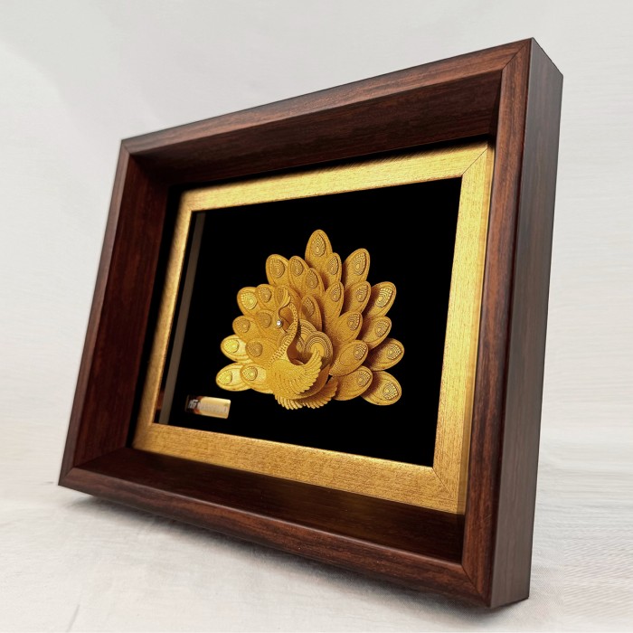 تابلو فانتزی طلاکوب طاووس