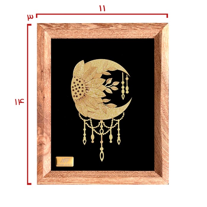 تابلو روکش طلا طرح ماهلین سری بامبو