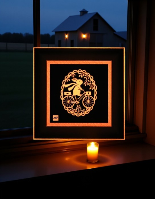 تابلو روکش طلا کودکانه خرگوش کوچولو