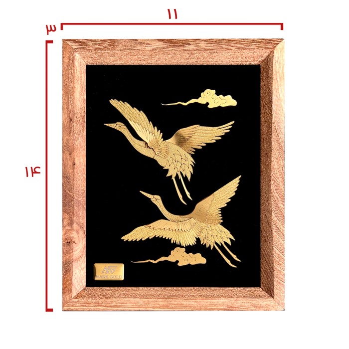 تابلو روکش طلا طرح  لک لک ها سری بامبو