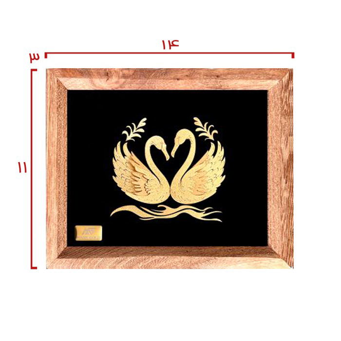 تابلو روکش طلا قو سری بامبو