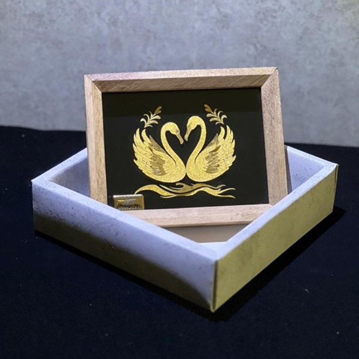 تابلو روکش طلا قو سری بامبو