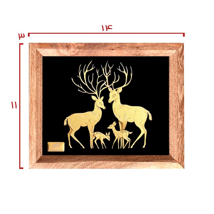 تابلو روکش طلا گوزن سری بامبو