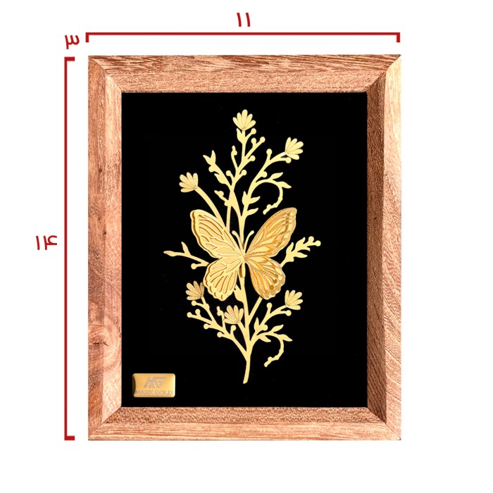 تابلو روکش طلا پروانه سری بامبو