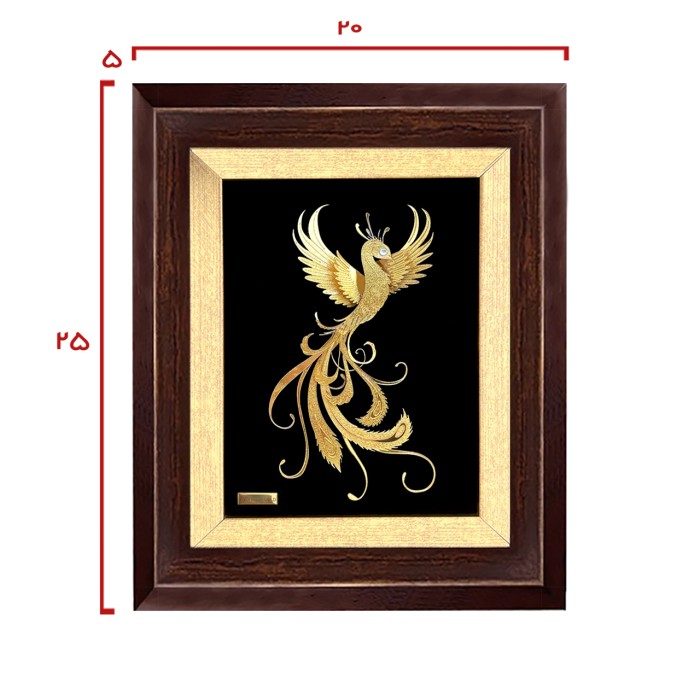 تابلو فانتزی طلاکوب ققنوس