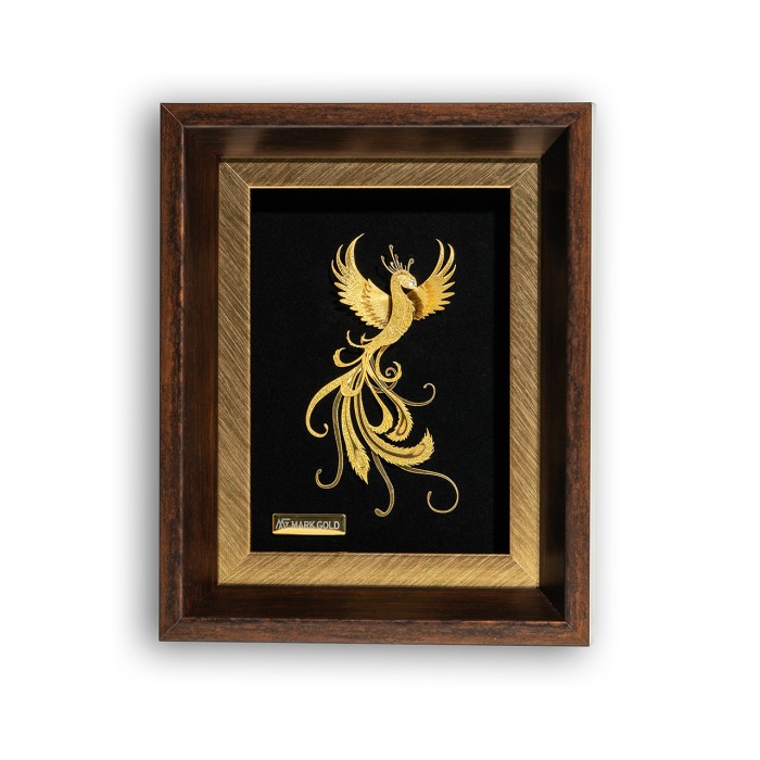 تابلو فانتزی طلاکوب ققنوس