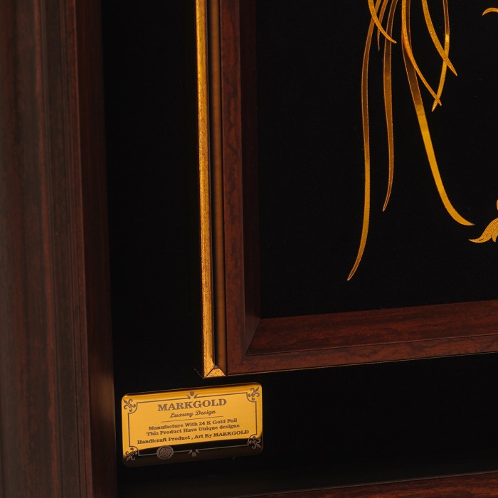 تابلو طلاکوب  طرح مرغ عشق