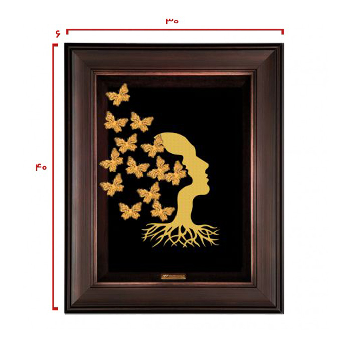 تابلو روکش طلا طرح ذهن زیبا