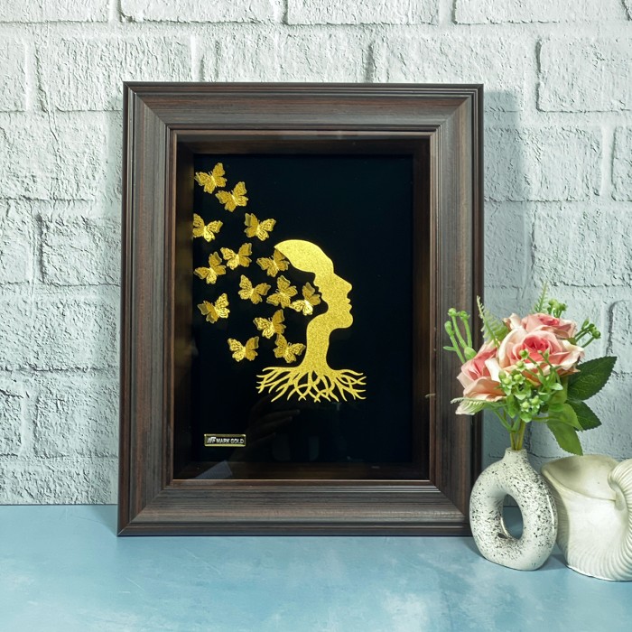 تابلو روکش طلا طرح ذهن زیبا