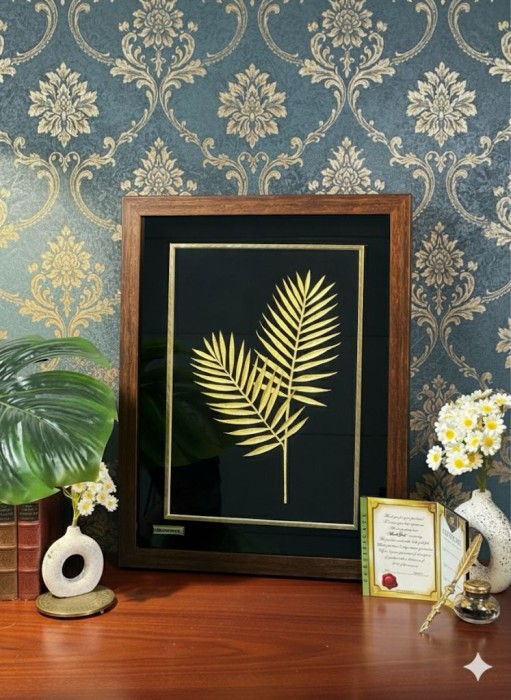 تابلو روکش طلا نخل بهشتی متوسط