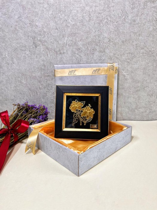 تابلو روکش طلا طرح لیلیوم تاینی