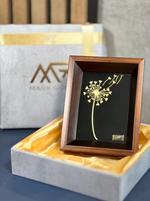 تابلو روکش طلا طرح قاصدک