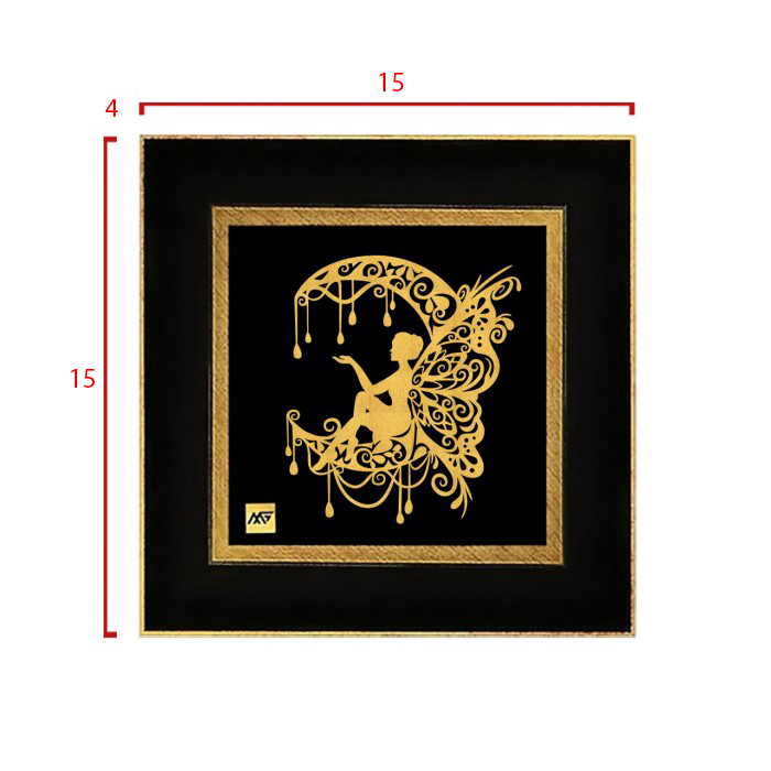 تابلو روکش طلا طرح ماه و فرشته تاینی