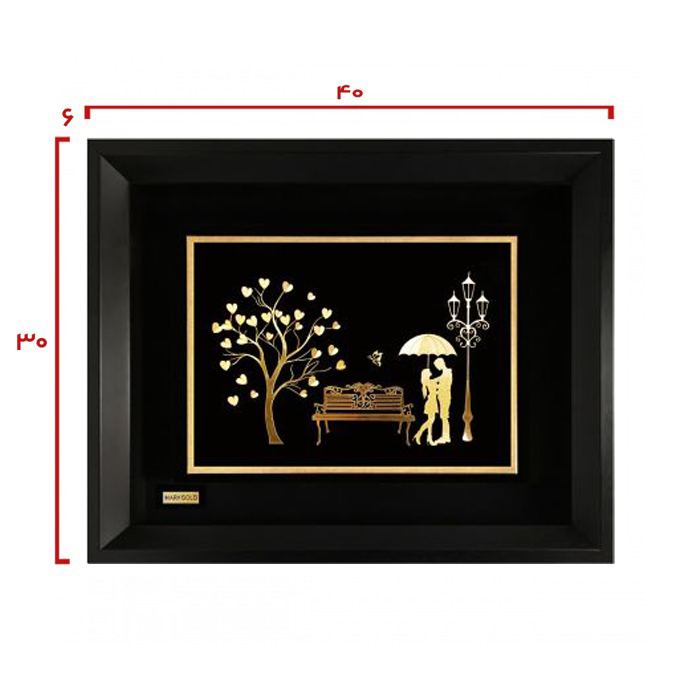 تابلو روکش طلا طرح عاشقانه