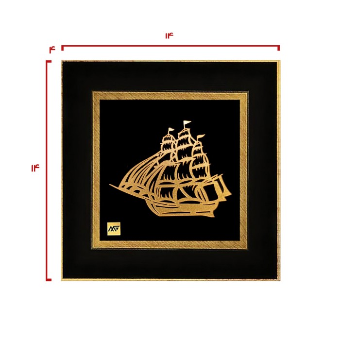 تابلو روکش طلا طرح کشتی تاینی