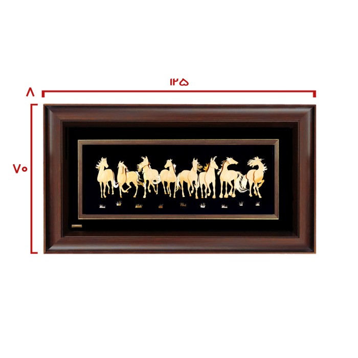 تابلو روکش طلا اسب گروهی