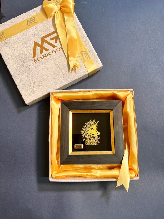 تابلو روکش طلا طرح تک شاخ