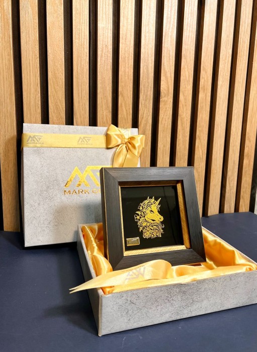 تابلو روکش طلا طرح تک شاخ