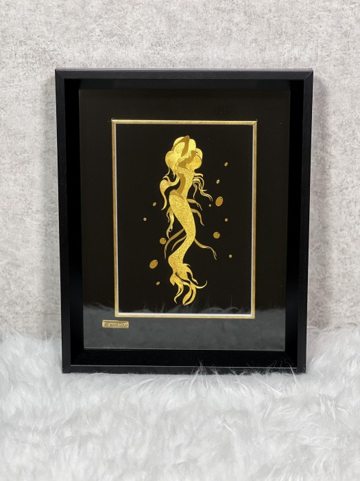 تابلو روکش طلا طرح پری دریایی