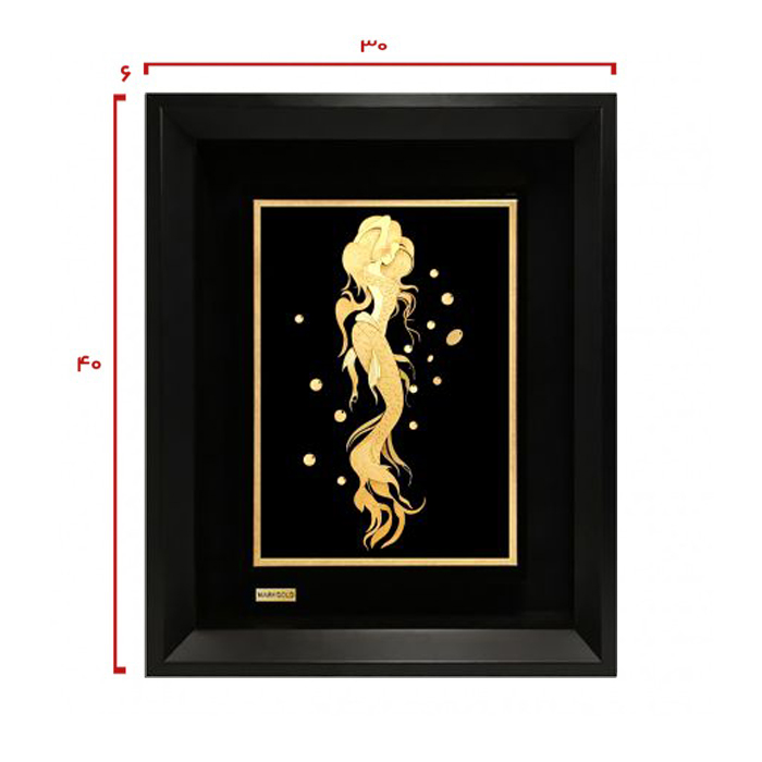 تابلو روکش طلا طرح پری دریایی