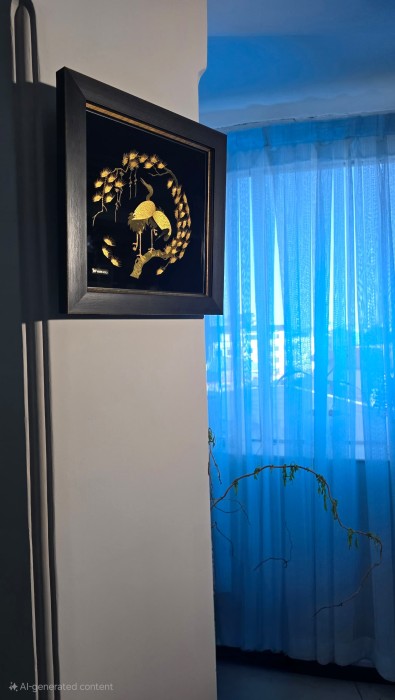 تابلو روکش طلا طرح لک لک ها