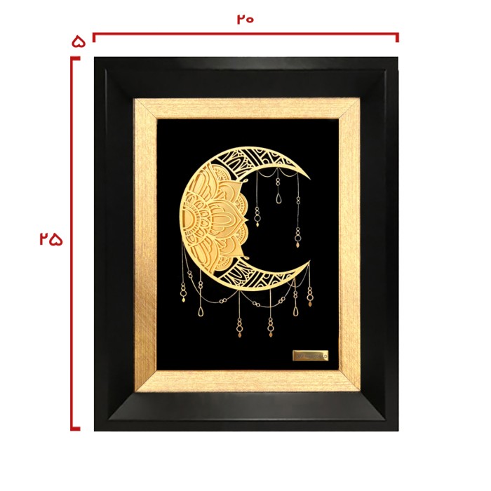 تابلو روکش طلا طرح مهتاب