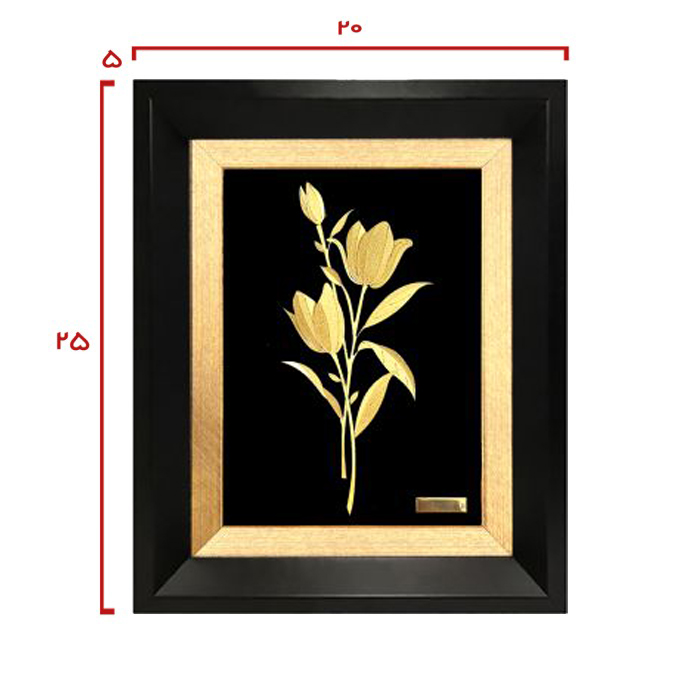 تابلو روکش طلا طرح گل لاله