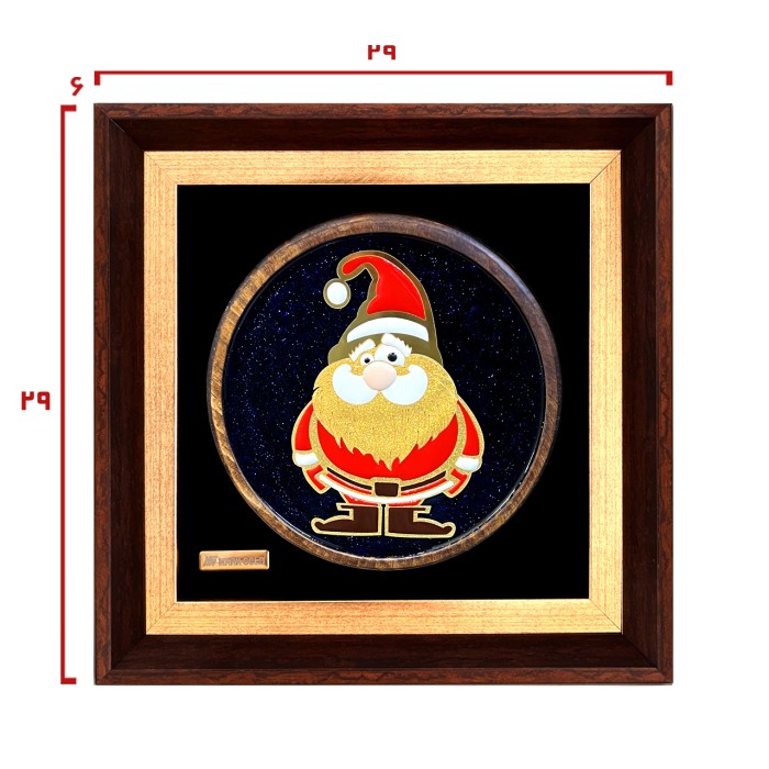 تابلو روکش طلا طرح بابانوئل