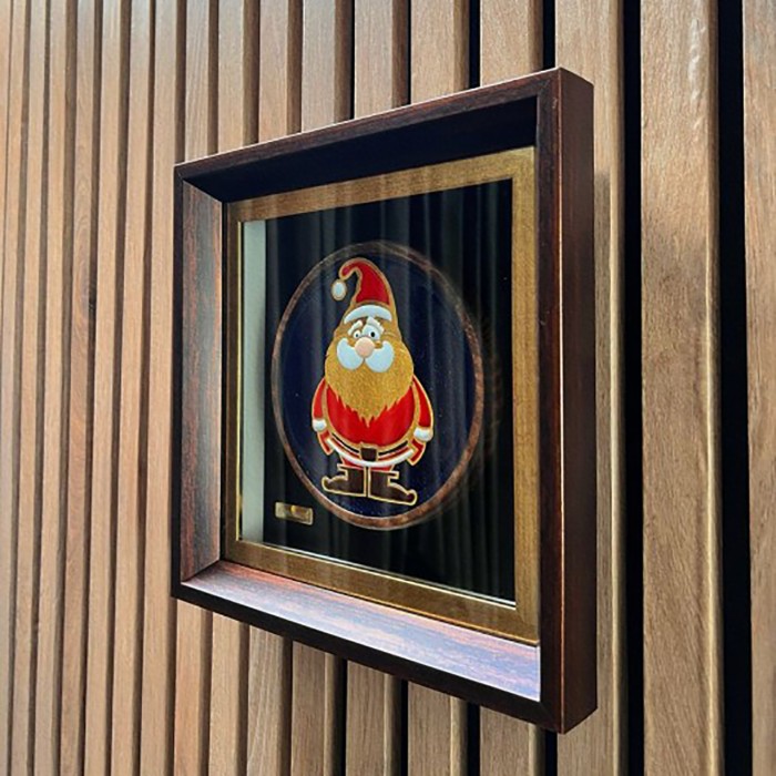 تابلو روکش طلا طرح بابانوئل