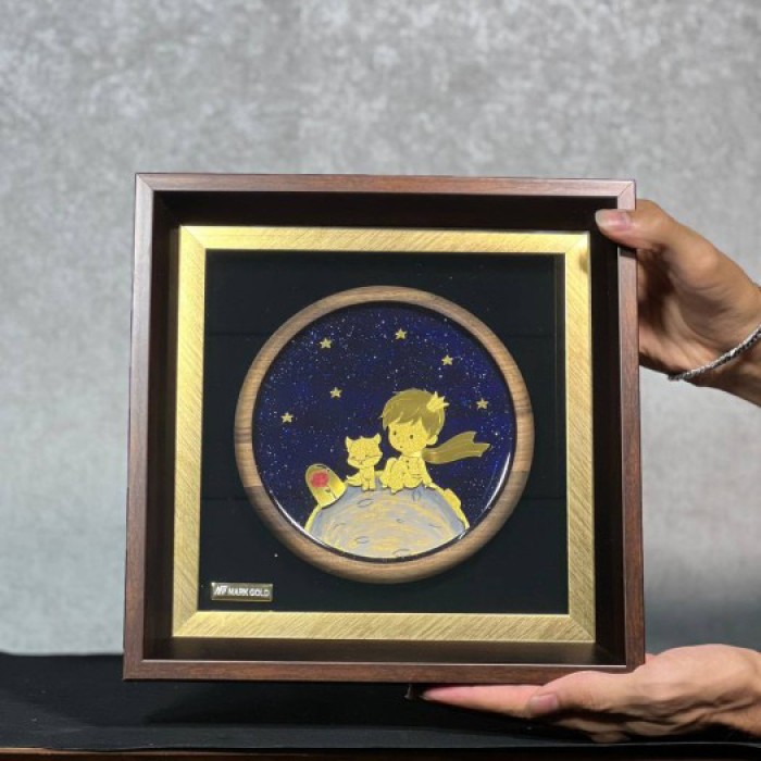 تابلو روکش طلا طرح شازده کوچولو