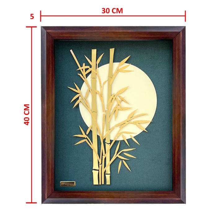 تابلو روکش طلا طرح بامبو
