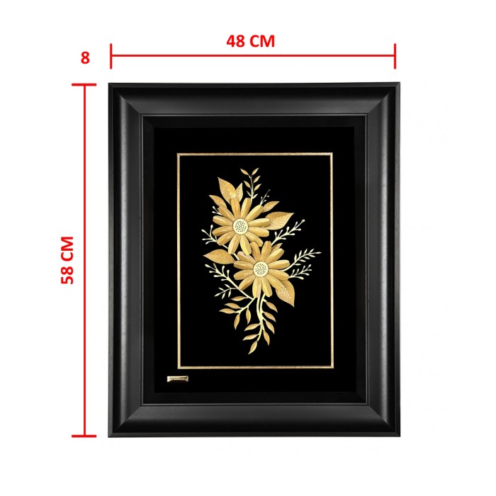 تابلو روکش طلا طرح گل بابونه