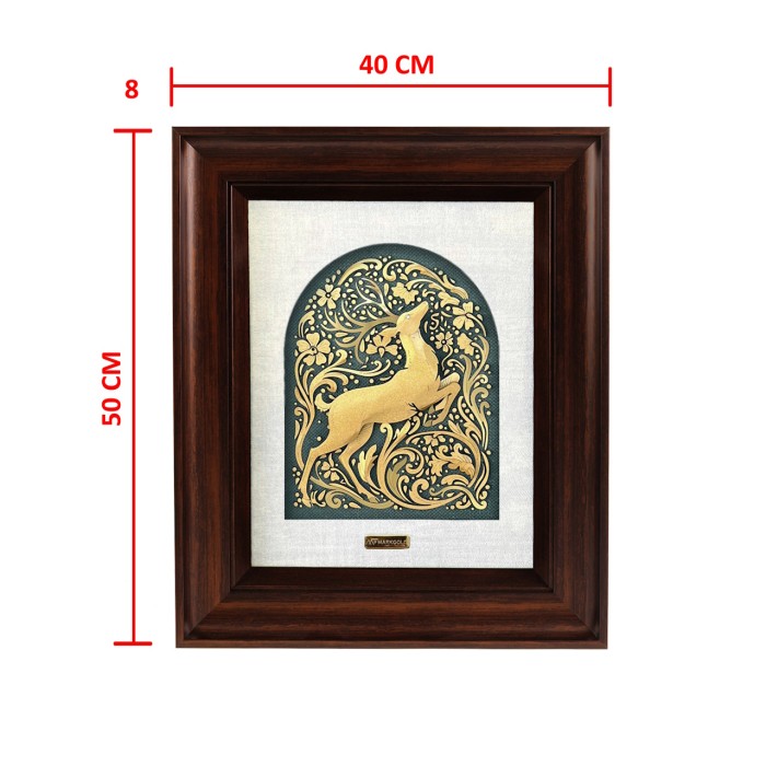 تابلو روکش طلا طرح غزال