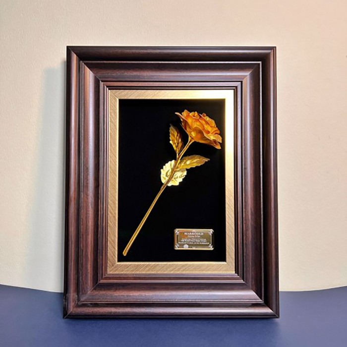 تابلو روکش طلا گل رز